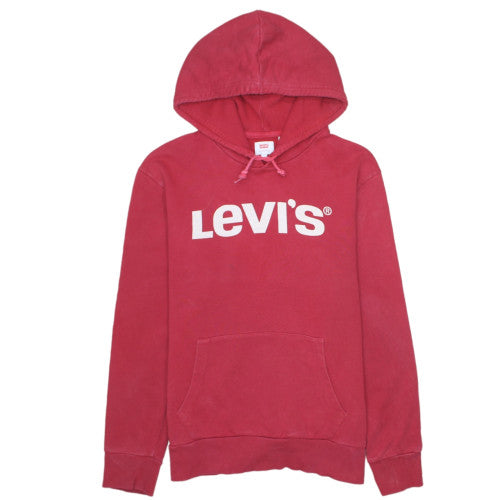 Levi's Men's Red Pullover Hoodie M Logo Graphic Fleece Sweatshirt