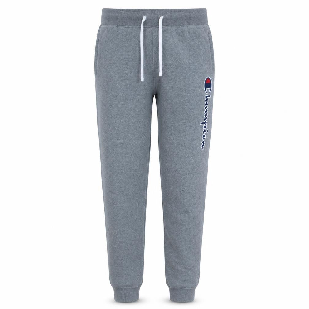 Front view of Champion boys’ grey 13-14 years jogger sweatpants with drawstring waist
