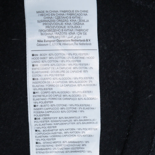Nike Men's Black Medium Pullover Hoodie with Logo Pocket Detail
