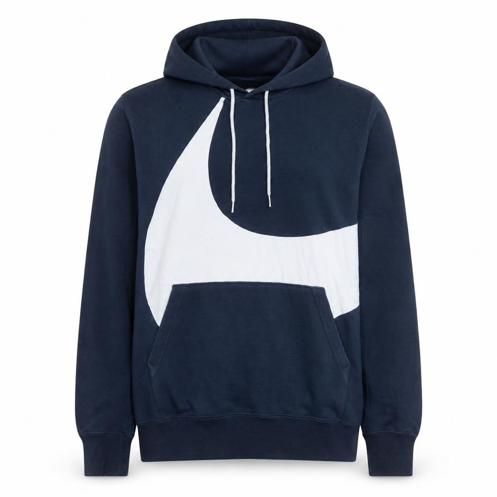 Front view of Nike Men's Blue Pullover Hoodie L Graphic Logo Sportswear