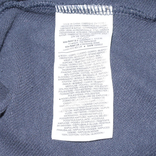 Nike Men's Blue Pullover Hoodie L Graphic Logo Sportswear
