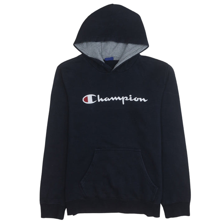 Champion Men’s Navy Pullover Hoodie Medium Fleece Logo Sweatshirt