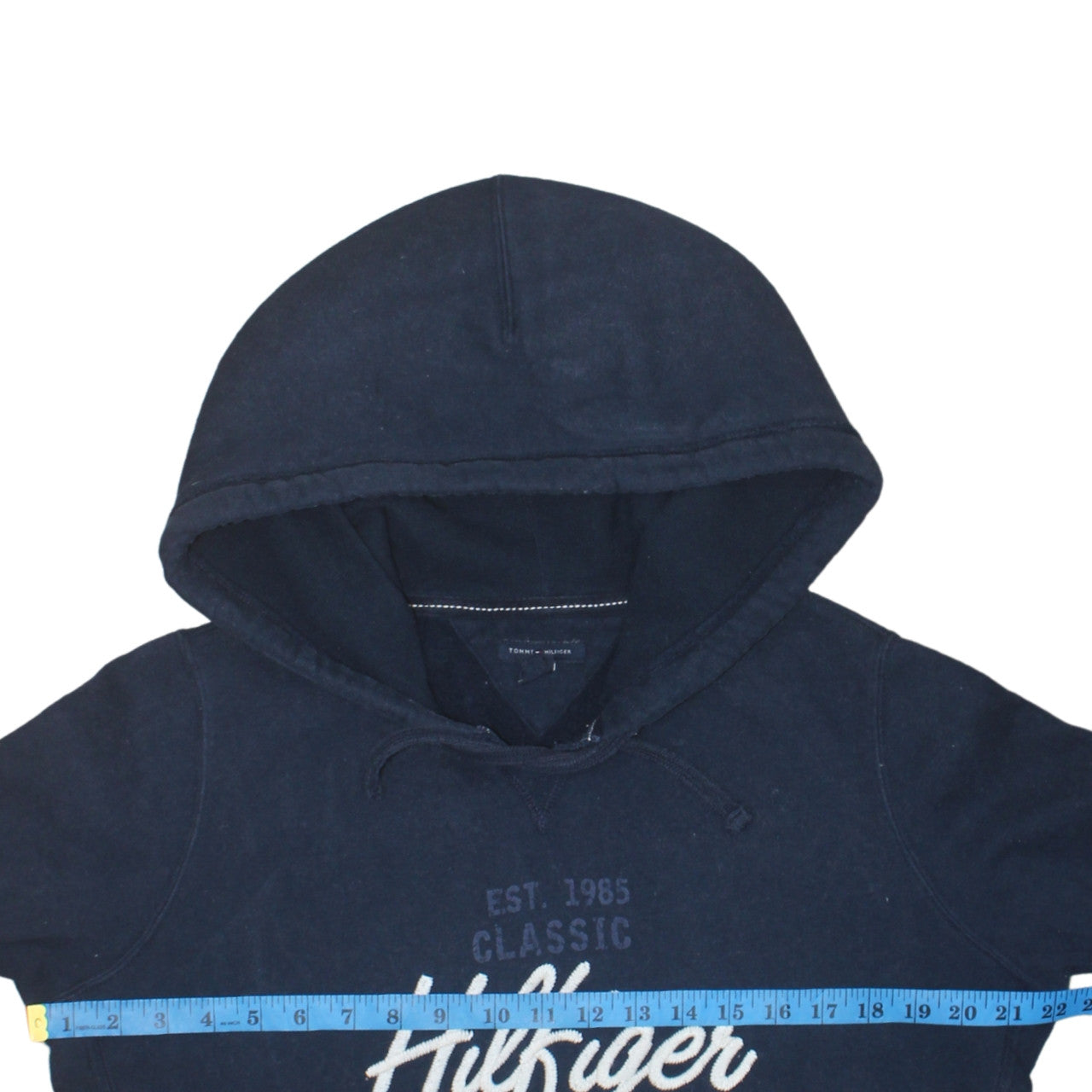 Tommy Hilfiger Men's Blue Pullover Hoodie L Classic Logo Fleece