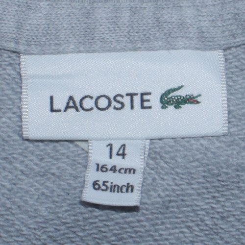 Lacoste Boys Grey Crew Neck Sweatshirt Size 14 Regular Fit Cotton Blend