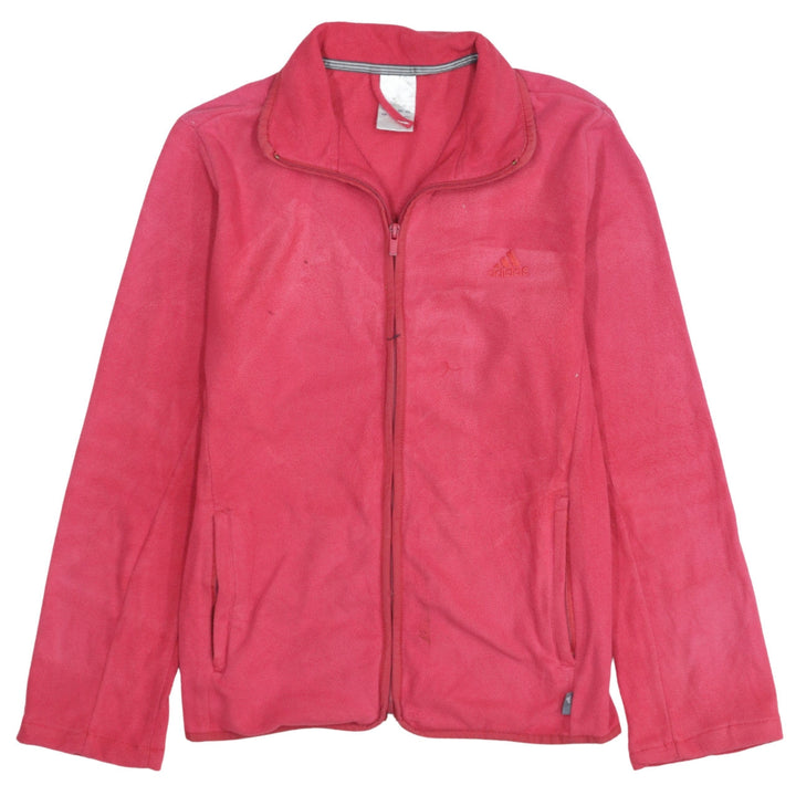 Adidas Womens Pink Fleece Full Zip Jacket Size M