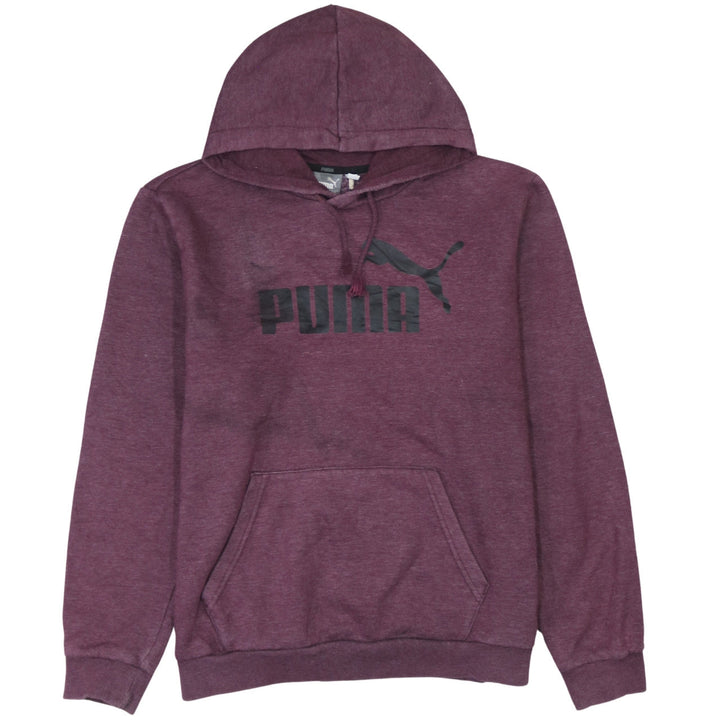Puma Men’s Purple Pullover Hoodie L Regular Fit Logo Sports Top