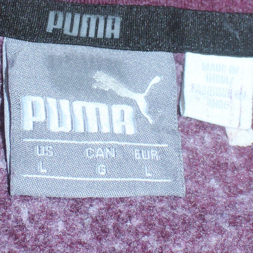 Puma Men’s Purple Pullover Hoodie L Regular Fit Logo Sports Top
