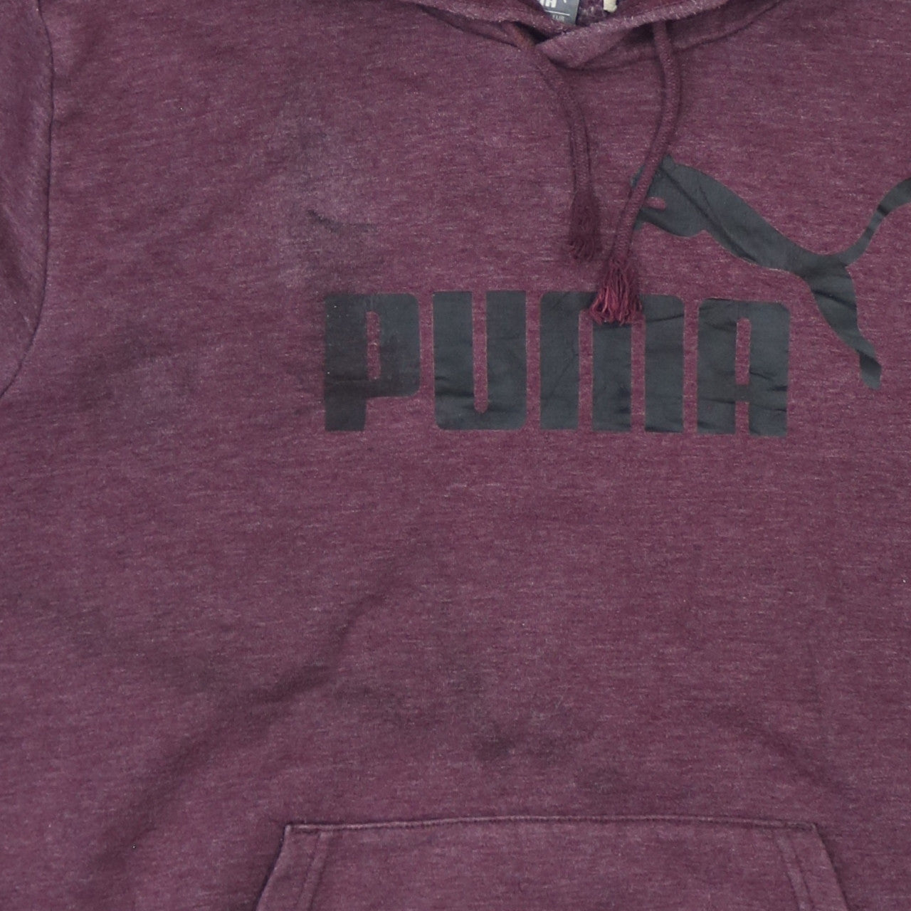 Puma Men’s Purple Pullover Hoodie L Regular Fit Logo Sports Top
