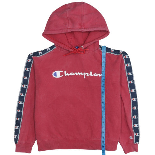 Champion Men's Red Pullover Hoodie Small Logo Fleece Sweatshirt