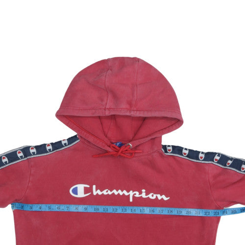 Champion Men's Red Pullover Hoodie Small Logo Fleece Sweatshirt