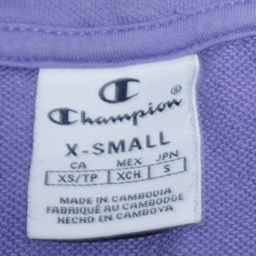 Champion Womens Purple XS Pullover Hoodie Cotton Blend