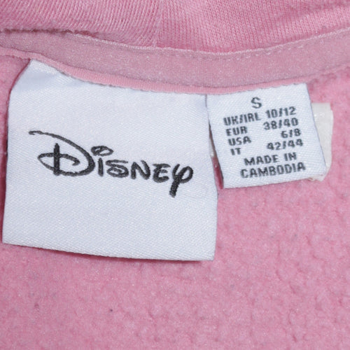 Disney Women Pink Mickey Mouse Hoodie Size Small 10/12 Pullover
