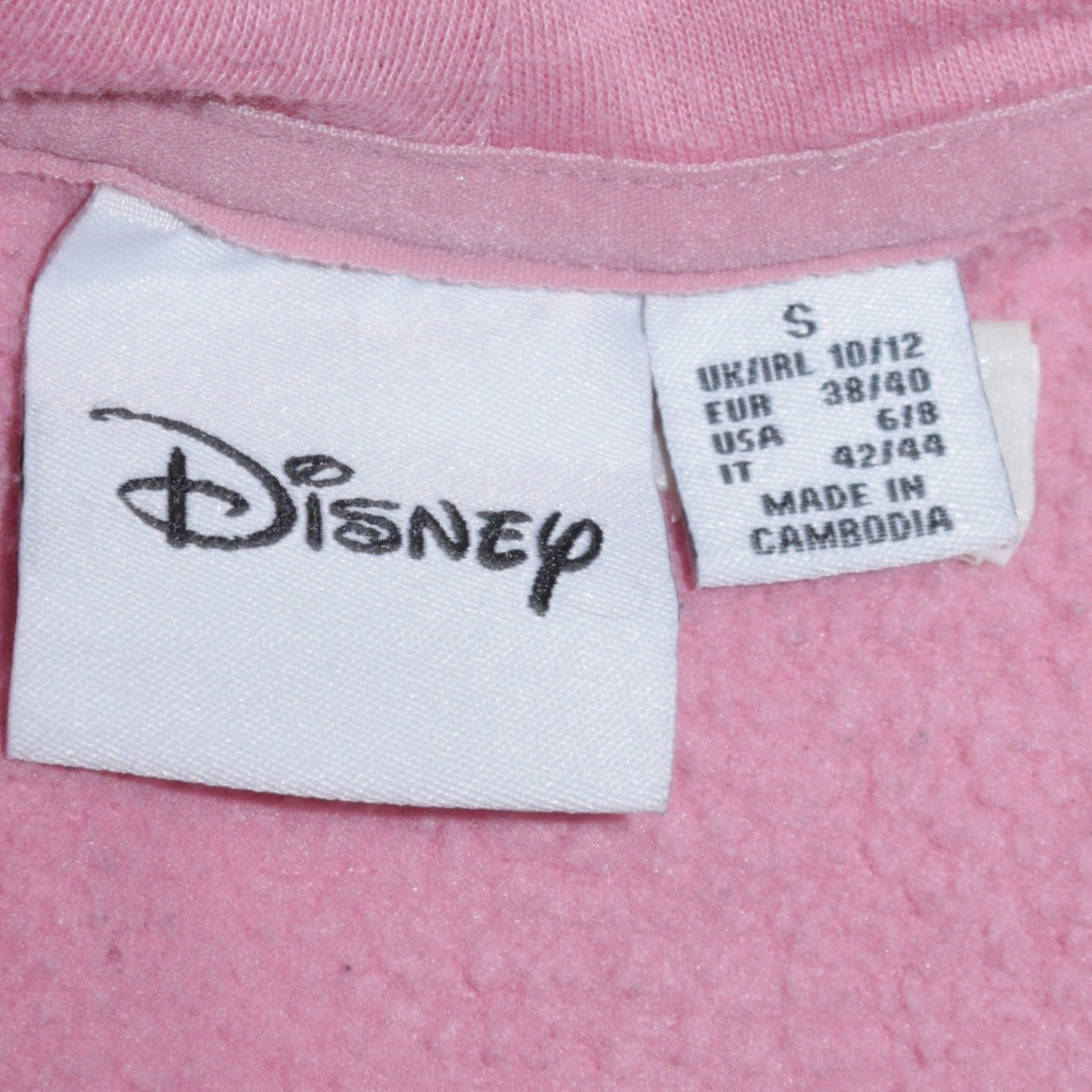 Disney Women Pink Mickey Mouse Hoodie Size Small 10/12 Pullover