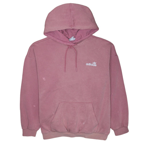 Adidas Womens Pink Pullover Hoodie Size 12 Relaxed Fit Cotton Blend