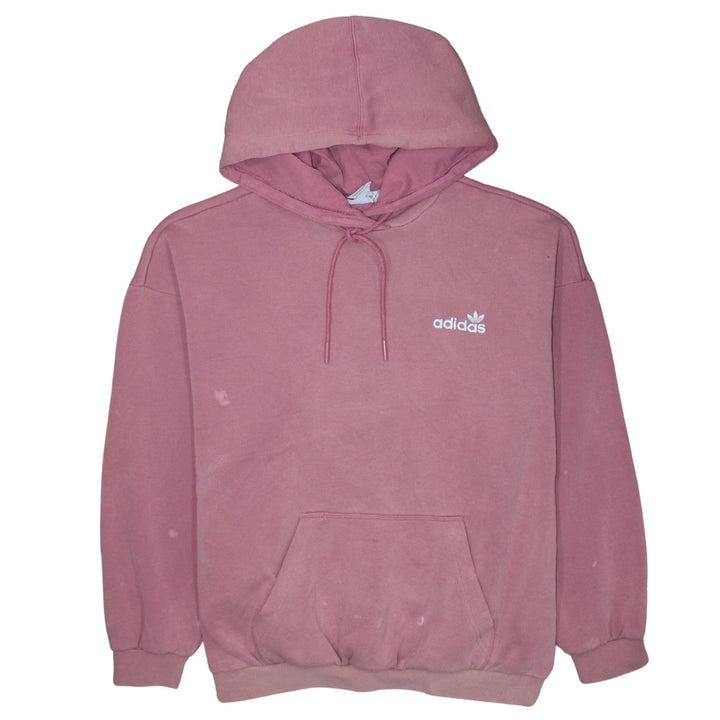 Adidas Womens Pink Pullover Hoodie Size 12 Relaxed Fit Cotton Blend