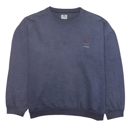 Levi's Men's Blue Crew Neck Fleece Sweatshirt Size L Vintage Pullover