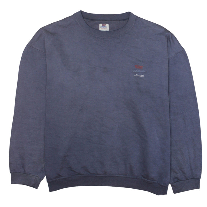 Levi's Men's Blue Crew Neck Fleece Sweatshirt Size L Vintage Pullover