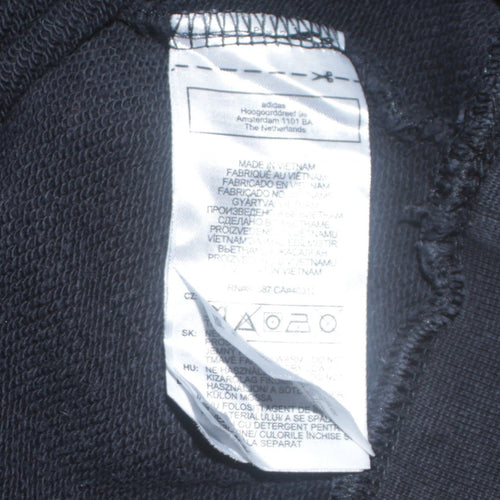Adidas Mens Black Pullover Hoodie Size L Sportswear Fleece