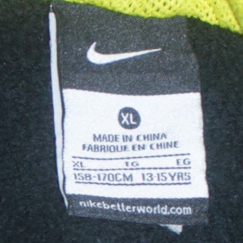 Nike Boys Black Full Zip Hoodie XL 13-15 Years Sports Fleece Zip Up