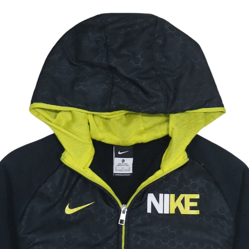 Nike Boys Black Full Zip Hoodie XL 13-15 Years Sports Fleece Zip Up