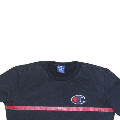 Champion Men's Black Small Crew Neck Pullover Sweatshirt