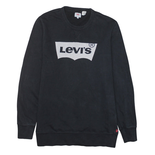 Levi's Men's Black Logo Crew Neck Pullover Sweatshirt Size M