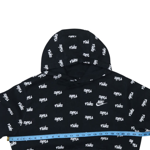 Nike Men's Black Logo Pullover Hoodie Size M Fleece Sweatshirt