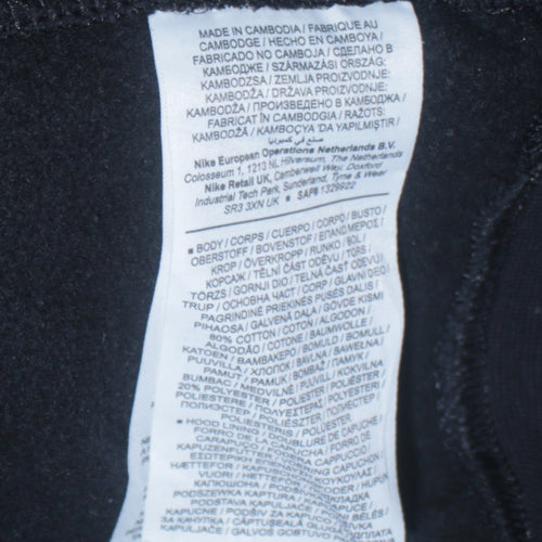 Nike Men's Black Logo Pullover Hoodie Size M Fleece Sweatshirt