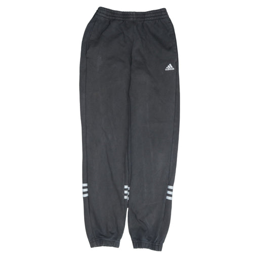 Adidas Boys Black Track Pants 11-12 Years Elastic Waist Fleece Joggers
