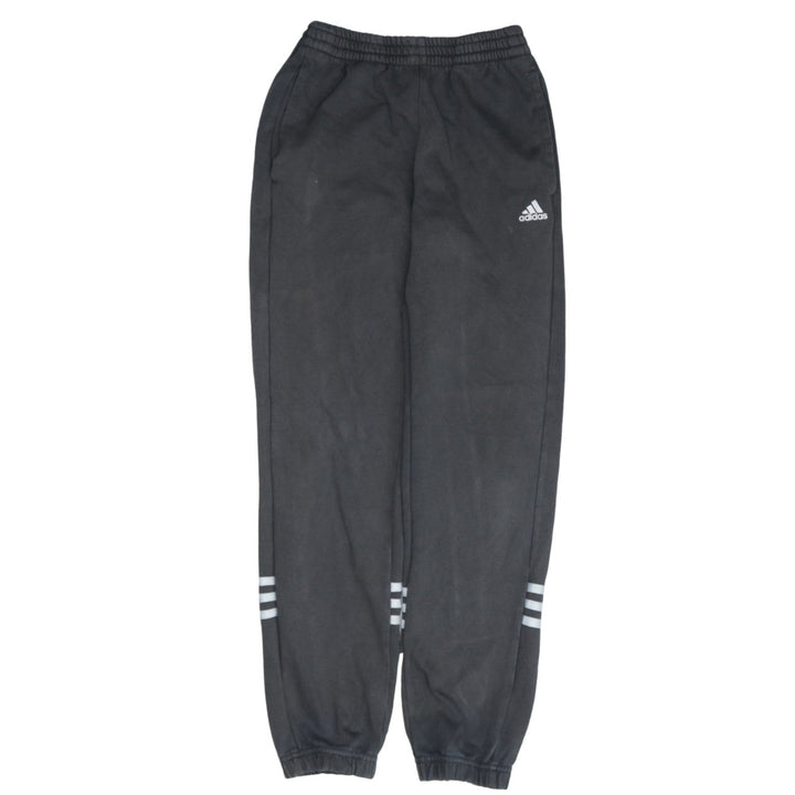 Adidas Boys Black Track Pants 11-12 Years Elastic Waist Fleece Joggers