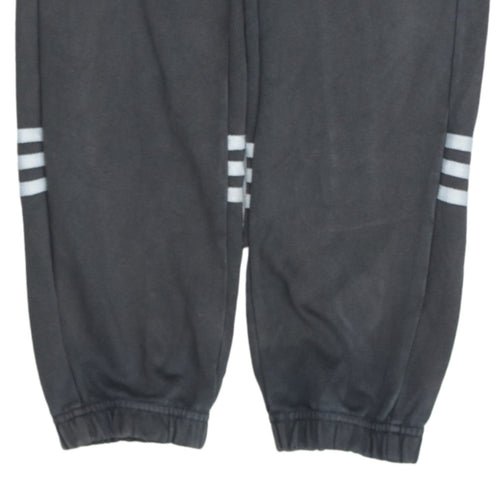Adidas Boys Black Track Pants 11-12 Years Elastic Waist Fleece Joggers