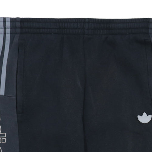 adidas Men's Black Jogger Trousers L Regular Fit Fleece Activewear