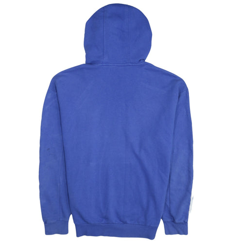 Adidas Women Blue Pullover Hoodie Large Cotton Casual Sportswear