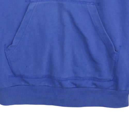 Adidas Women Blue Pullover Hoodie Large Cotton Casual Sportswear