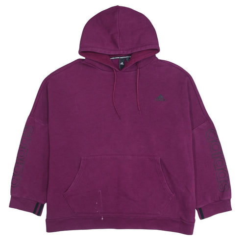 Adidas Women's Purple XL Pullover Hoodie with Logo Detail