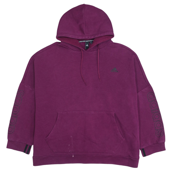 Adidas Women's Purple XL Pullover Hoodie with Logo Detail