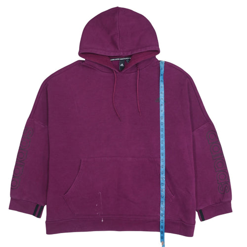 Adidas Women's Purple XL Pullover Hoodie with Logo Detail