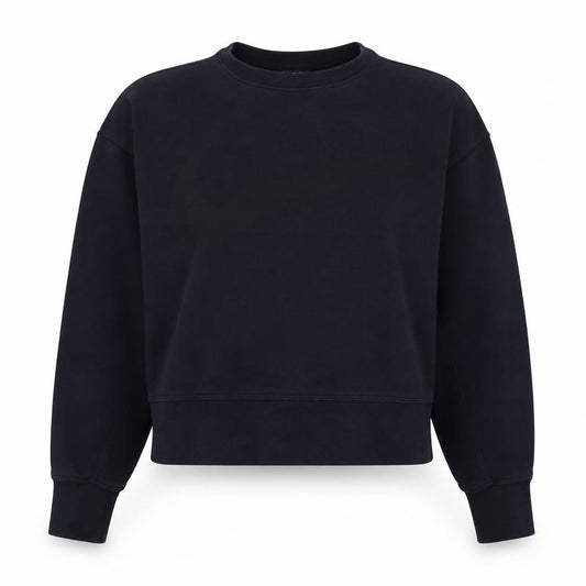 Front view of Nike Women Black Medium Dri-FIT Crew Neck Pullover Sweatshirt