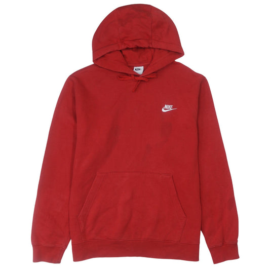 Nike Men’s Red Pullover Hoodie M Fleece Logo Sportswear