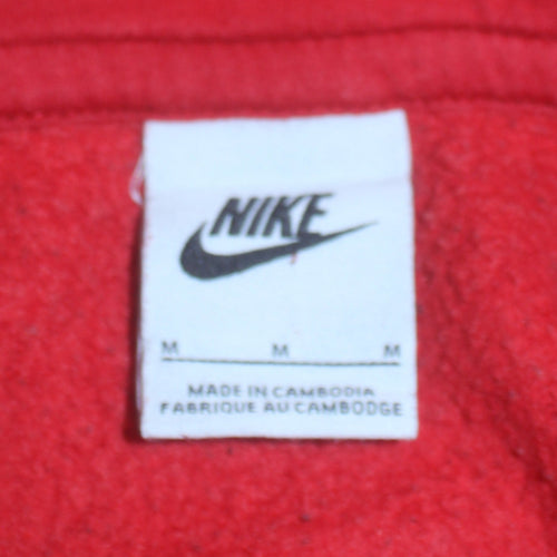 Nike Men’s Red Pullover Hoodie M Fleece Logo Sportswear