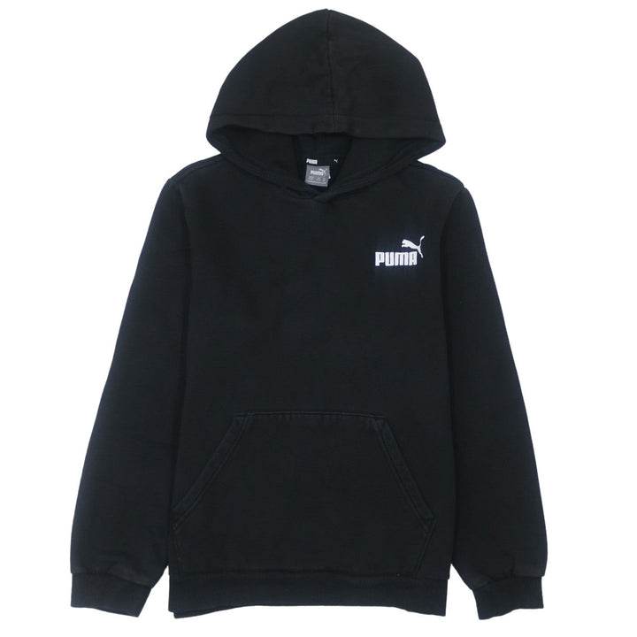 Puma Boys Black Pullover Hoodie 13-14 Years Classic Logo Fleece Sweatshirt