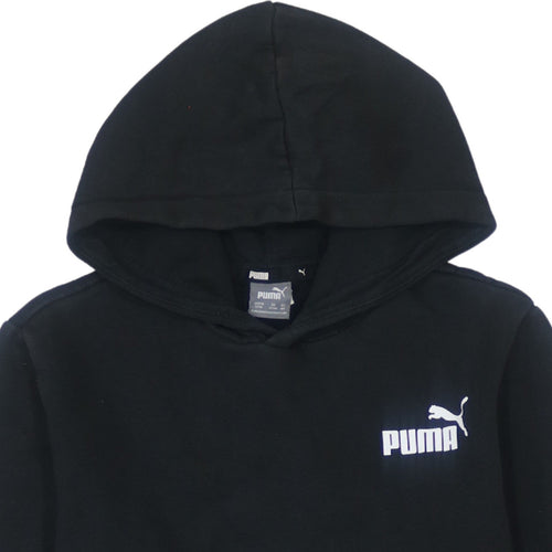 Puma Boys Black Pullover Hoodie 13-14 Years Classic Logo Fleece Sweatshirt