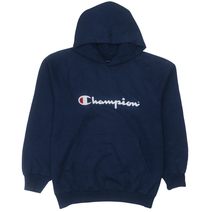 Champion Men's Blue Pullover Hoodie L Embroidered Logo