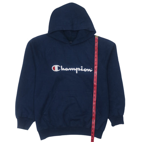 Champion Men's Blue Pullover Hoodie L Embroidered Logo