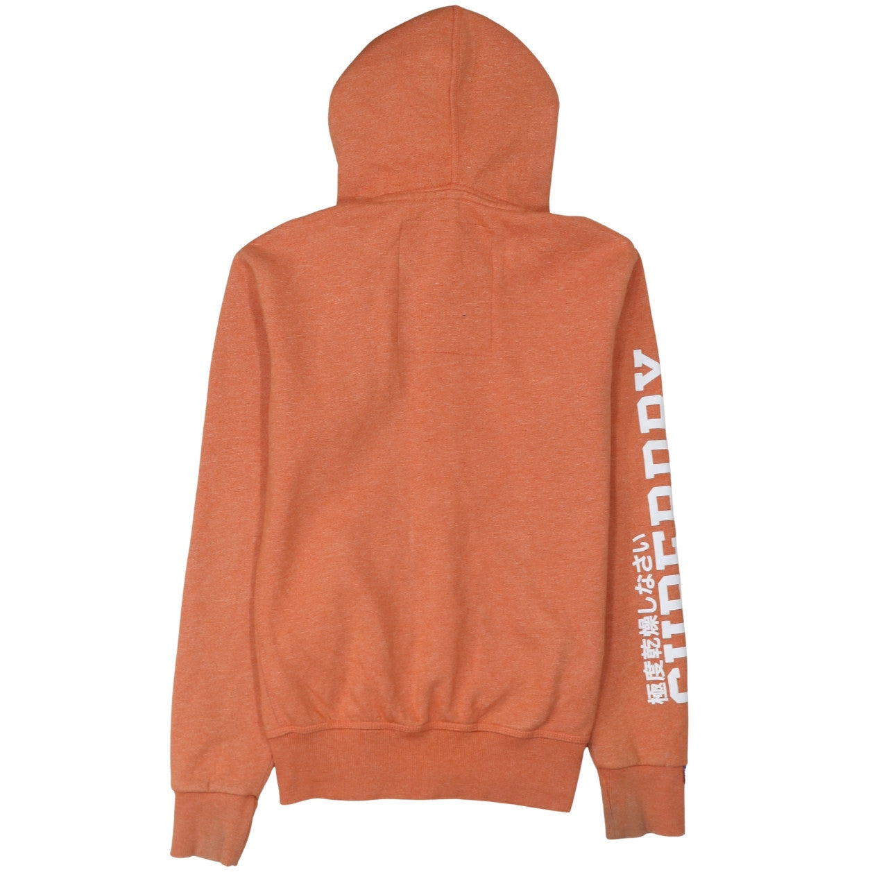 Superdry Men's Orange Full Zip Hoodie S Logo Fleece Sweatshirt