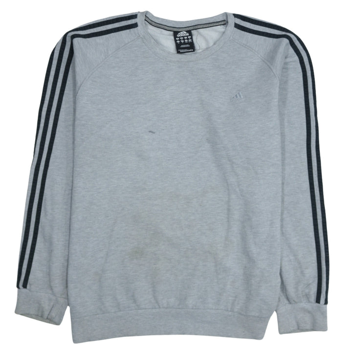 Adidas Men Grey XL Pullover Sweatshirt Crew Neck Sports Top