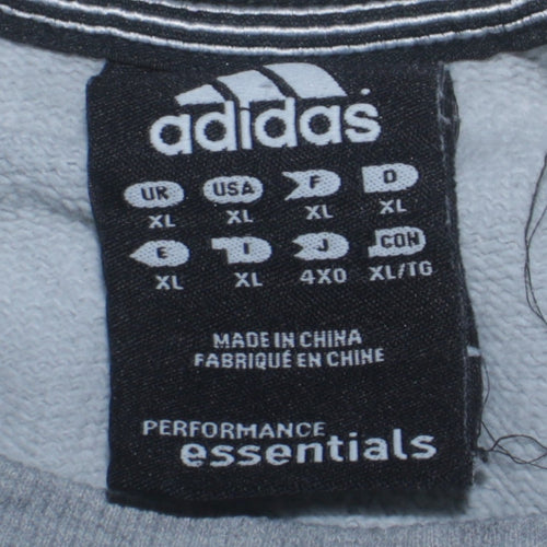 Adidas Men Grey XL Pullover Sweatshirt Crew Neck Sports Top