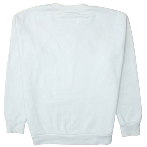 Disney Mickey Mouse White Sweatshirt Women UK 12-14 Pullover Cotton Blend