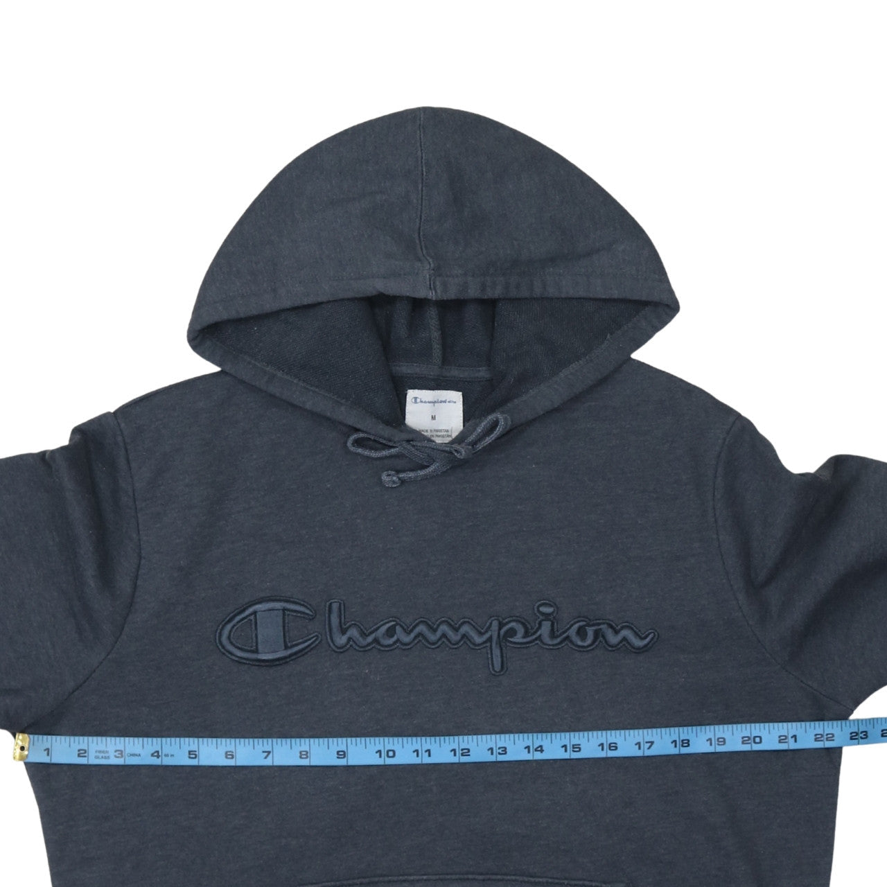 Champion Men's Blue Pullover Hoodie Size M Embroidered Logo