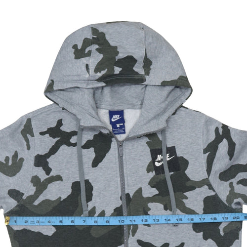 Nike Men's Grey Camouflage Full Zip Hoodie Size S